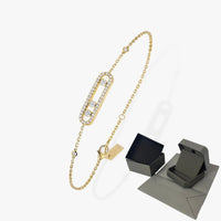 Bracelet Trois Pierres Mobiles Moissanite pour Femme