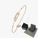 Bracelet Trois Pierres Mobiles Moissanite pour Femme