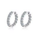 Créoles Moissanite 2mm D VVS1 pour Femme en Argent S925 Plaqué Or Blanc 18K