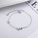 Bracelet Papillon Fleur pour Femme Argent S925 Réglable