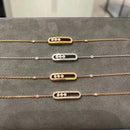 Bracelet Trois Pierres Mobiles Moissanite pour Femme