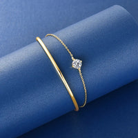 Bracelet Manchette Moissanite pour Femme Réglable 6.5 Argent S925