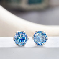 Boucles d’Oreilles Moissanite Coupe Russe 1/2/4CT Couleur D VVS en Argent 925