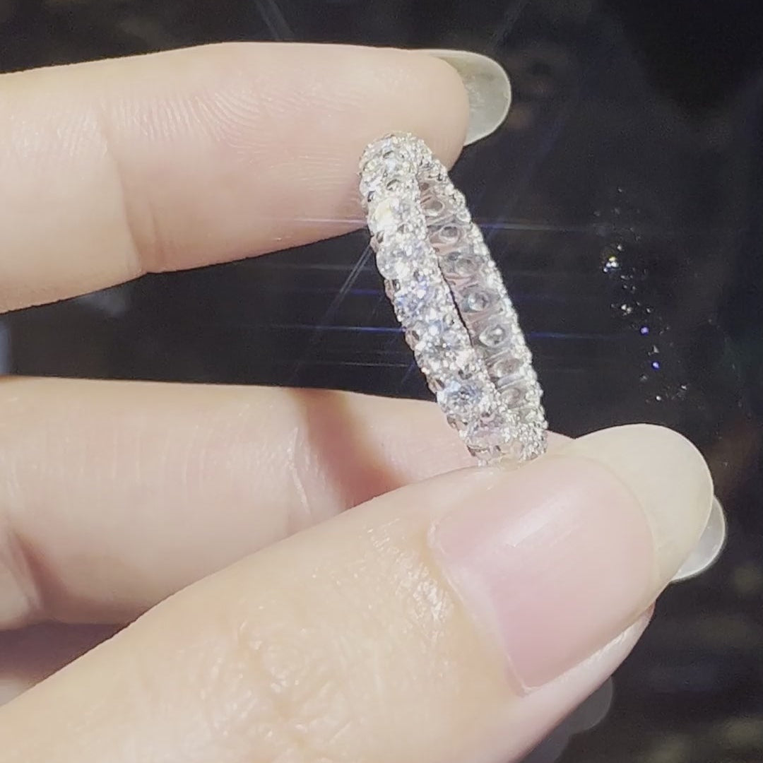 Bague Transparente Moissanite en Argent 925