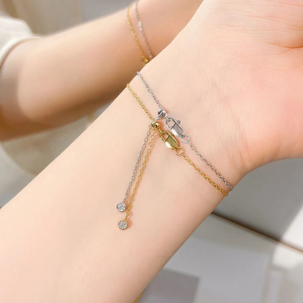 Bracelet Solitaire Moissanite pour Femme Coupe Poire Marquise Cœur