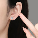 Boucles d’Oreilles Moissanite Femme en Finition Platine