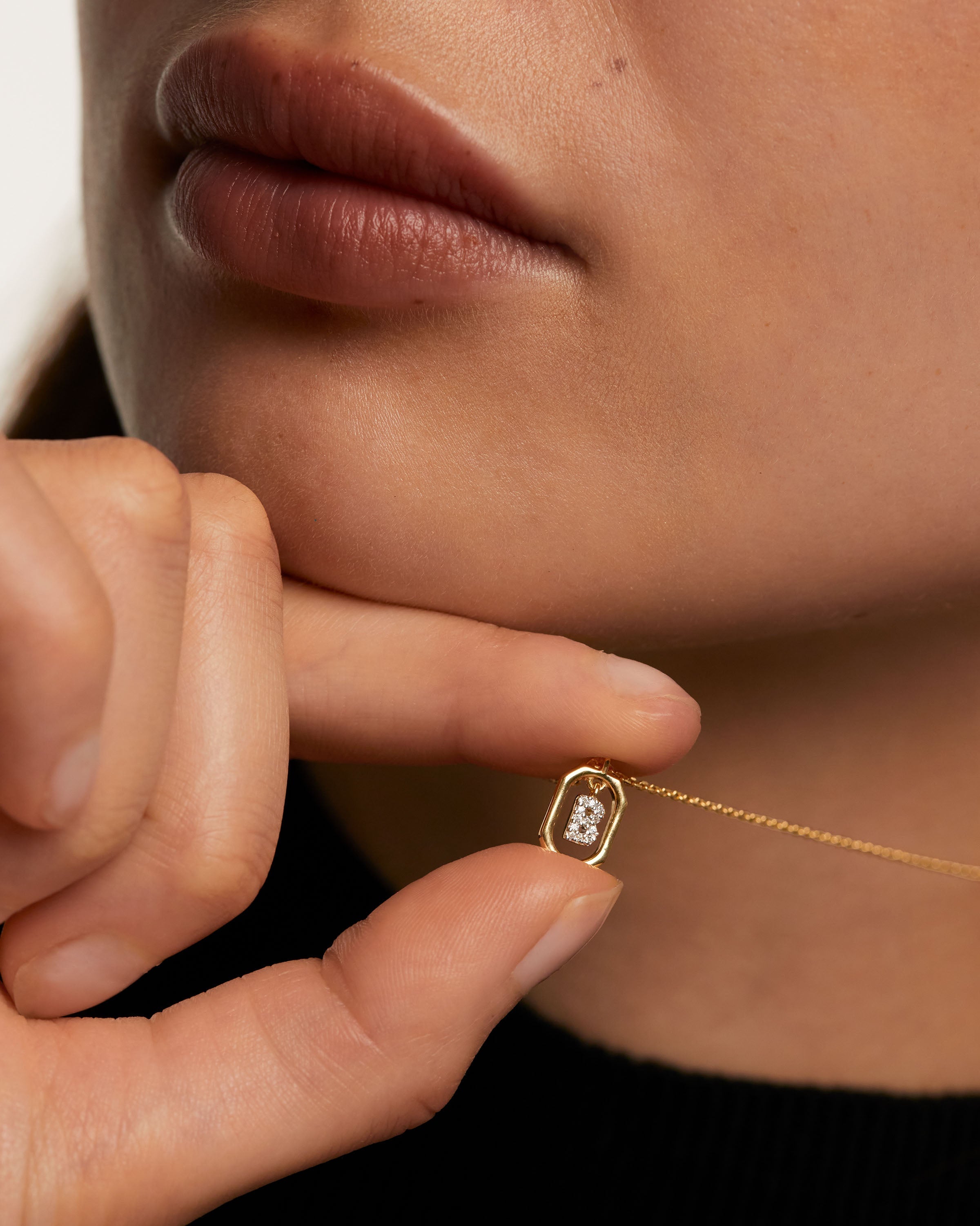 Collier Pendentif Lettre A–Z Plaqué Or 18K en Argent 925