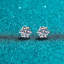 Boucles d’Oreilles Moissanite Couleur D à Vis en Argent 925