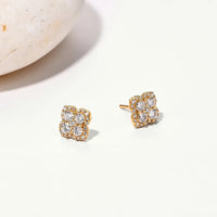 Boucles d’Oreilles Diamant Moissanite pour Femme en Argent S925 Plaqué Or 18K
