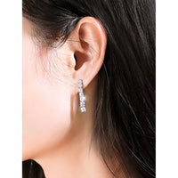 Boucles Pendantes Moissanite D VVS1 en Argent S925 Plaqué Or Blanc 18K avec GRA