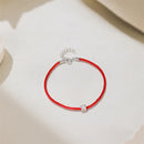 Bracelet Corde Rouge Diamant Moissanite Argent 925 Femme