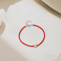 Bracelet Corde Rouge Diamant Moissanite Argent 925 Femme