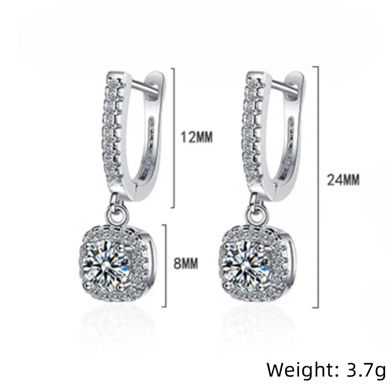 Boucles d’Oreilles Huggie 2CT en Moissanite Diamant de Laboratoire