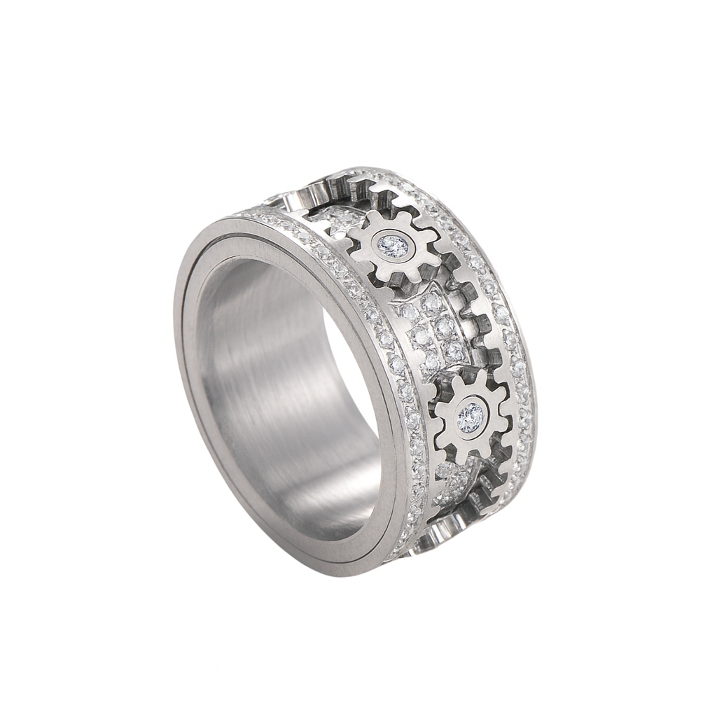 Bague Rotative Engrenage Céleste - S925