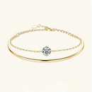 Bracelet Manchette Moissanite pour Femme Réglable 6.5 Argent S925