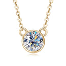 Collier en argent S925 plaqué or 18K avec moissanite incrustée 1.0CT