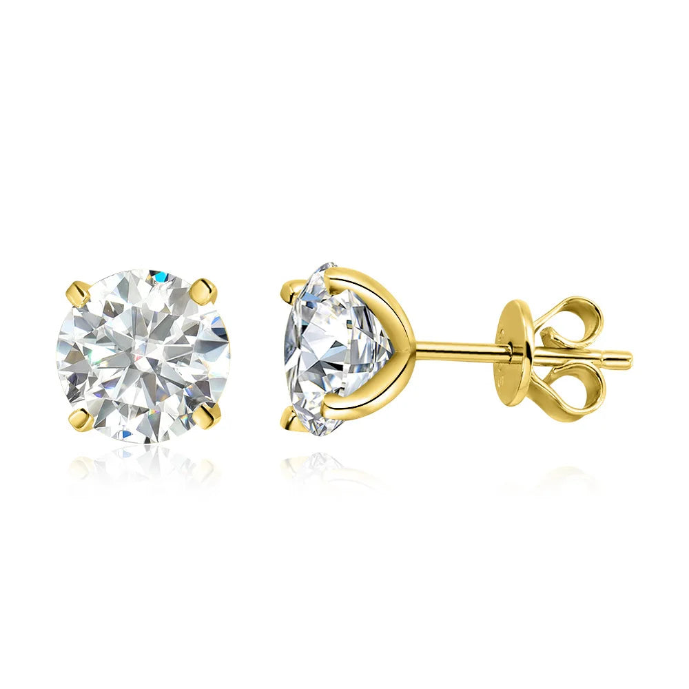 Boucles d’Oreilles Moissanite 0.2–3CT Or Rose pour Femme en Argent Pur 925