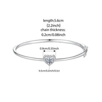 Bracelet Cœur Creux 0.5CT Moissanite en Argent 925