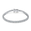 Bracelet Tennis Moissanite Femme 4mm en Argent 925 Plaqué Or Blanc