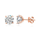 Boucles d’Oreilles Moissanite 0.2–3CT Or Rose pour Femme en Argent Pur 925