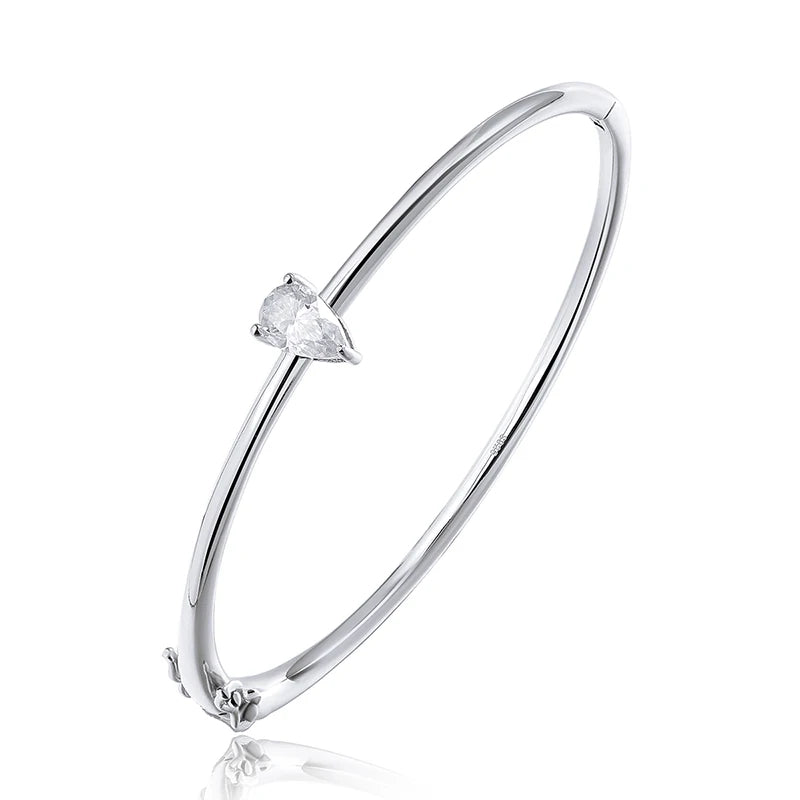 Bracelet Femme Moissanite Poire 1CT, Argent Massif 925
