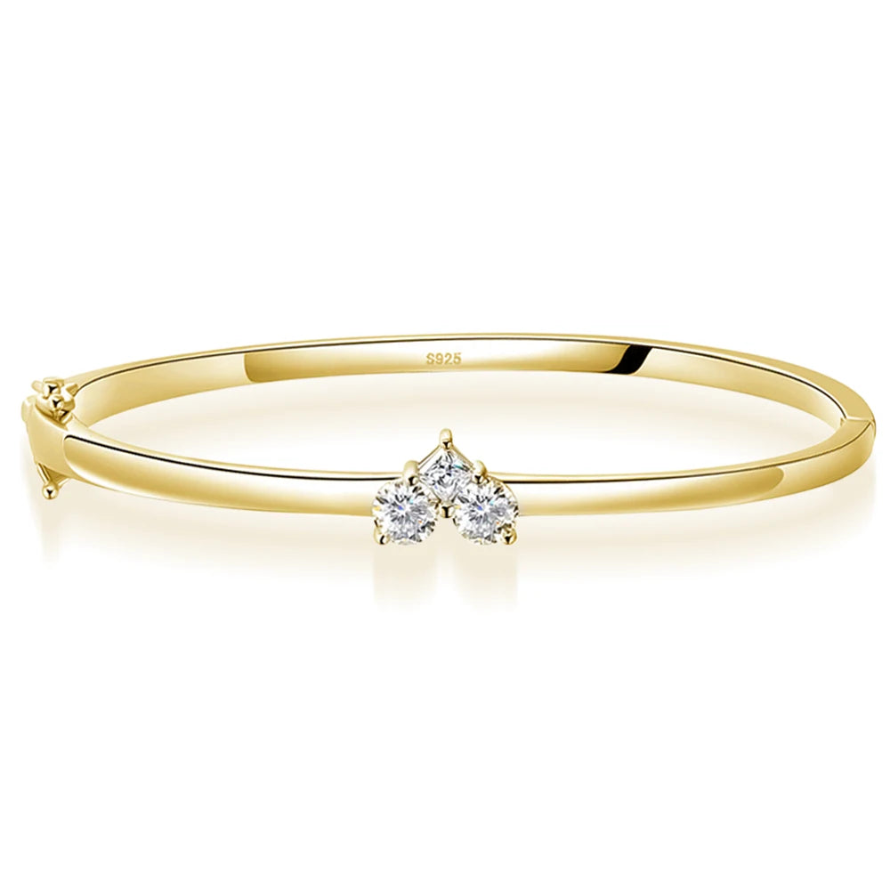 Bracelet Élégant Femme Moissanite, Argent 925, Certifié GRA